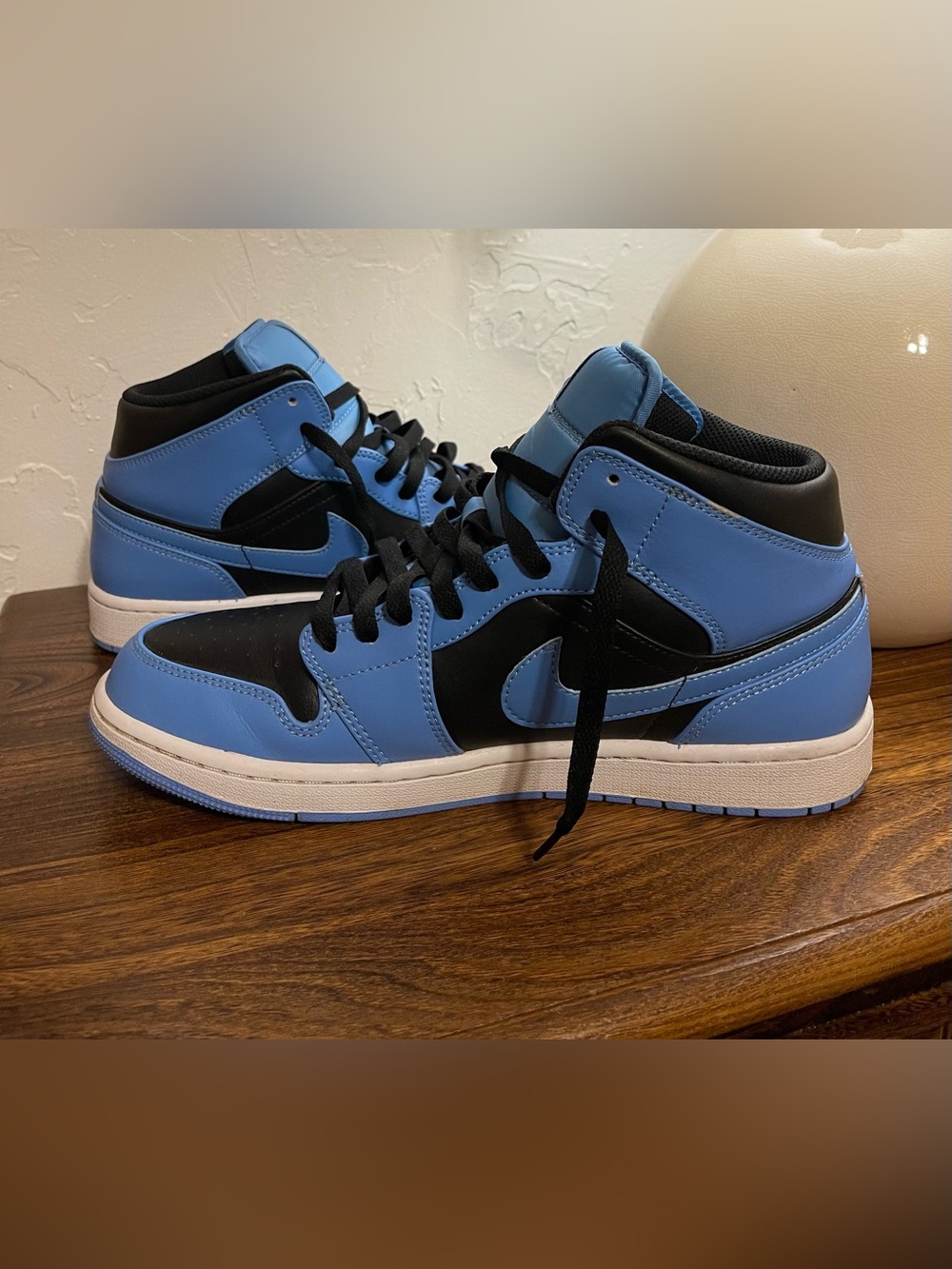 Mens Nike Air Jordan 1 Mid Blue/Black